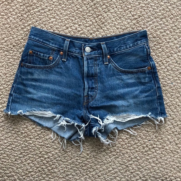 Levi's Pants - High rise Distressed Levi Denim shorts